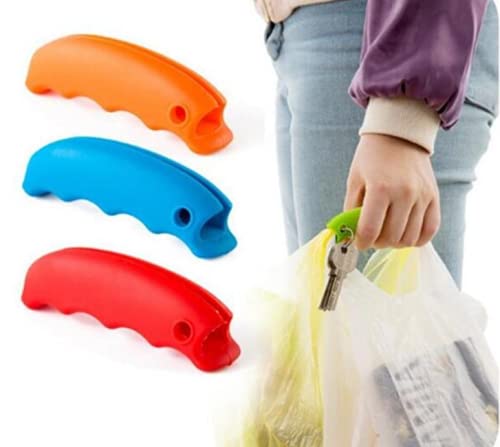 HLLMX 4 PCS Silica Gel Plastic Bag Carrier Silica Gel Handle Carrier For Garbage Bags Shopping Bags Plastic Bags Grocery Bags 4 Color