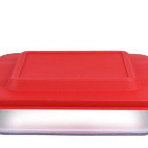 Bovado USA 8” x 8” 1.5 Quart Square Dish for Storage, Mixing, Serving - Dishwasher, Freezer & Oven Safe Glass, Easy-Clean, Clear with Lid, Pack of 1