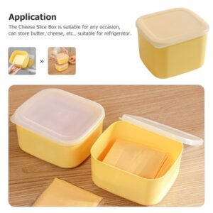 Luxshiny Cheese Storage Container Cheese Slice Holder Cheese Saver Keeper with Lid Meal Prep Food Organizer Airtight Keep Cheese Fresh for Fridge Bento Lunch Box S