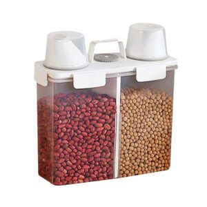 cengnian 2 in1 food storage containers with 2 pouring spout, airtight dry storage bins with lids, bpa free plastic sealed holder bin dispenser, measuring cup for rice, cereal, flour and oatmeal