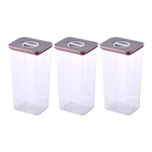 neoflam airtight smart seal food storage container (set of 3, rectangle) | crystal clear body | modular, stackable, nestable design | easy to clean, bpa free (3.6 l, 121.7 oz)