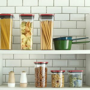 Neoflam Airtight Smart Seal Food Storage Container (Set of 3, Rectangle) | Crystal Clear Body | Modular, Stackable, Nestable Design | Easy to Clean, BPA Free (3.6 L, 121.7 oz)