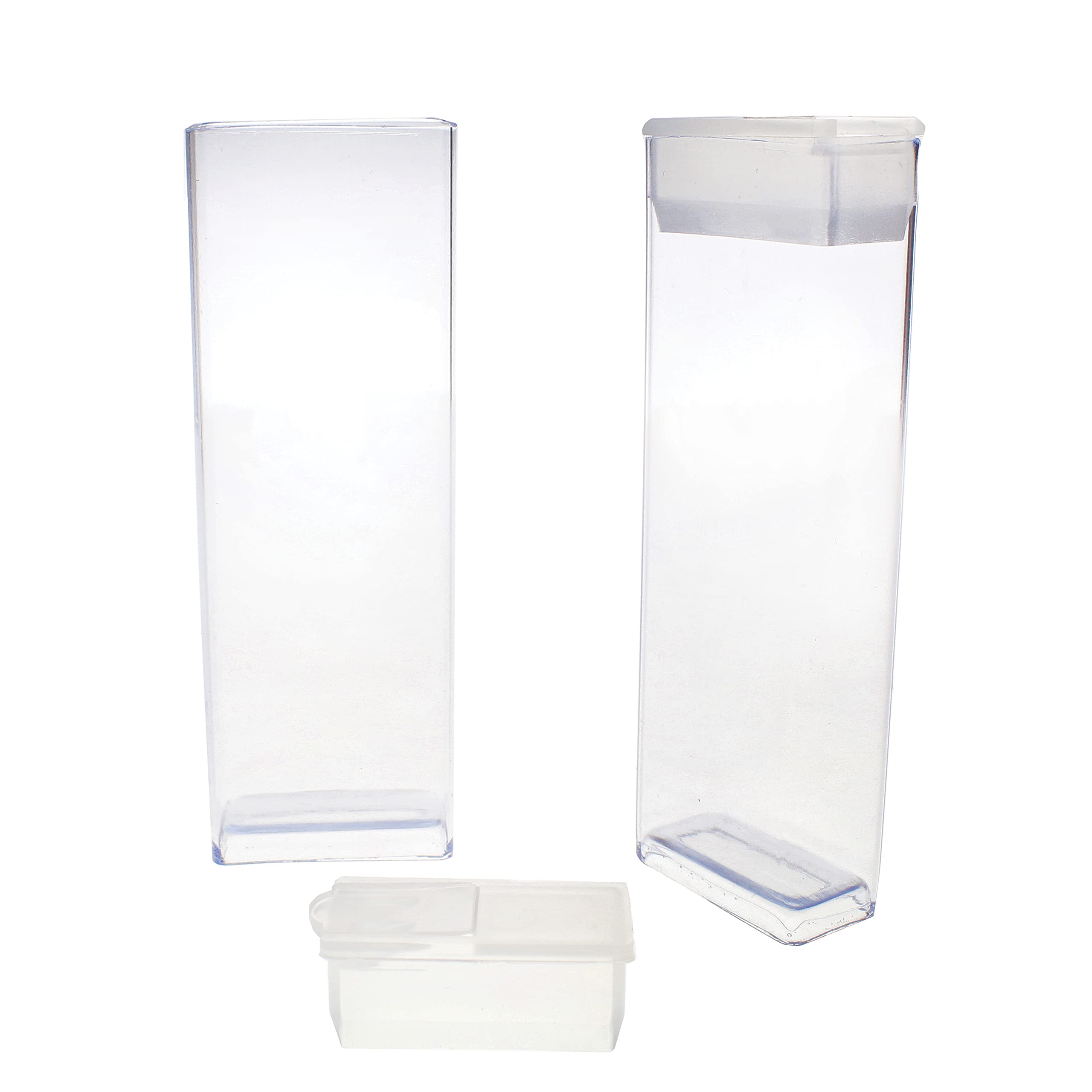 The Beadsmith Clear Plastic Boxes - Rectangle with a Flip Top Cap - 7/16” x 1” x 3” - Use for Beads, Bath Salts, Wedding & Party Favors, Home or Office Storage - Bag of 20