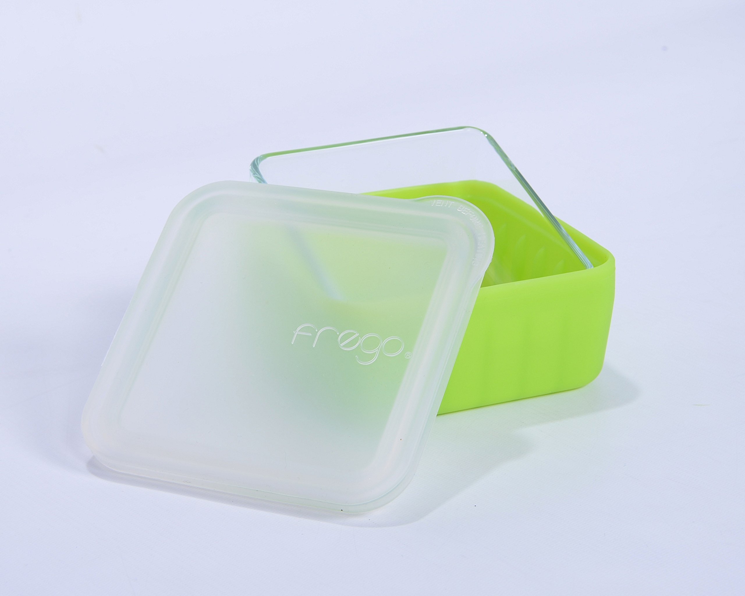 Frego Award-Winning Plastic-Free Glass and Silicone Food Container | 4 Cups | Blue