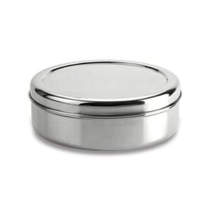 hans product stainless steel deep chapati container box/puri dabba/flat canisters/multipurpose storage container, 1100 ml; size 11