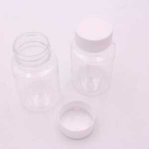 12PCS Clear Empty Portable Thicken Plastic Bottles Case with White Screw Cap Holder Storage Container for Liquid Solid Powder (50ml)