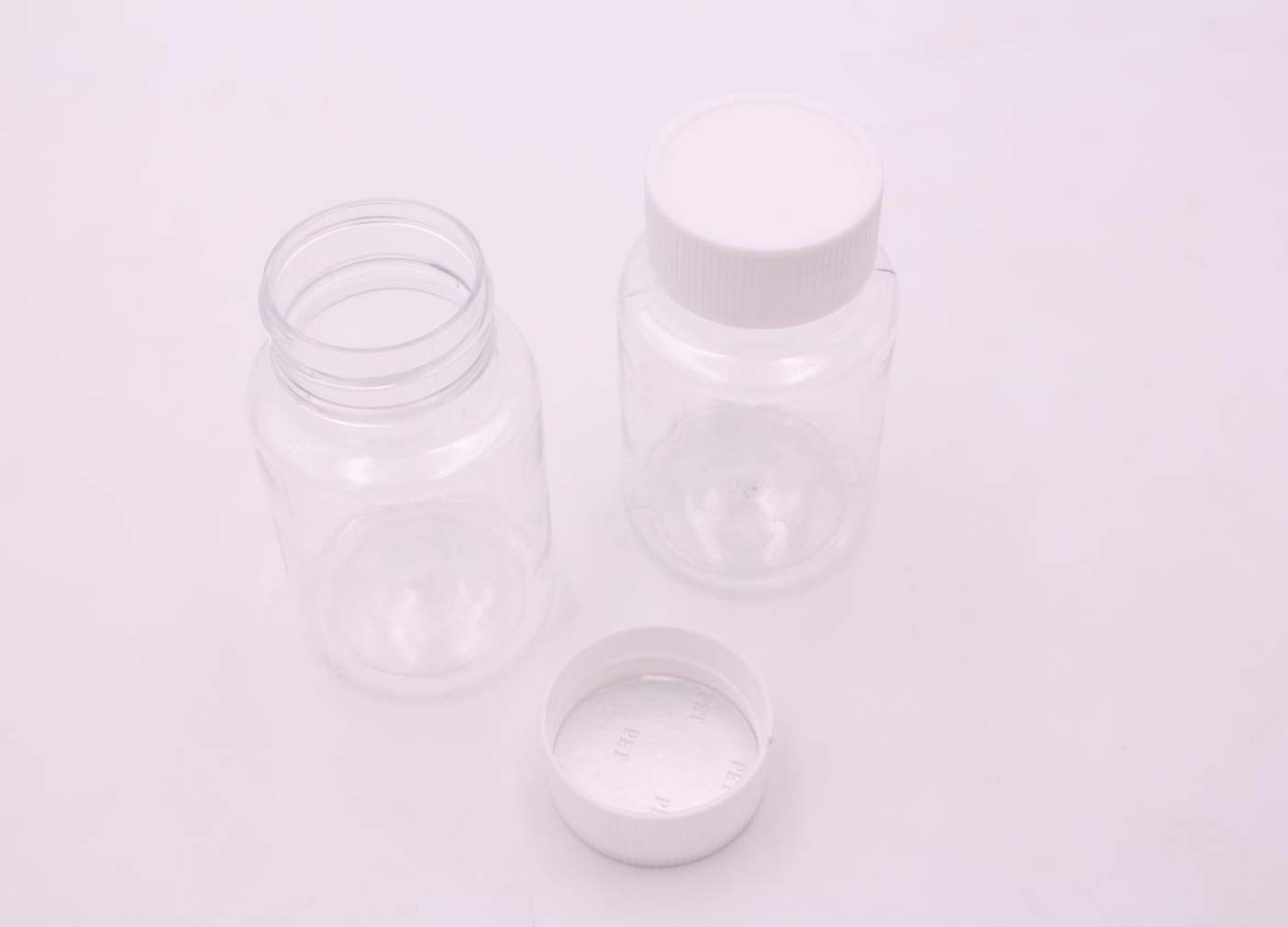 12PCS Clear Empty Portable Thicken Plastic Bottles Case with White Screw Cap Holder Storage Container for Liquid Solid Powder (50ml)