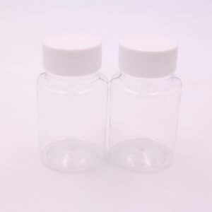 12PCS Clear Empty Portable Thicken Plastic Bottles Case with White Screw Cap Holder Storage Container for Liquid Solid Powder (50ml)