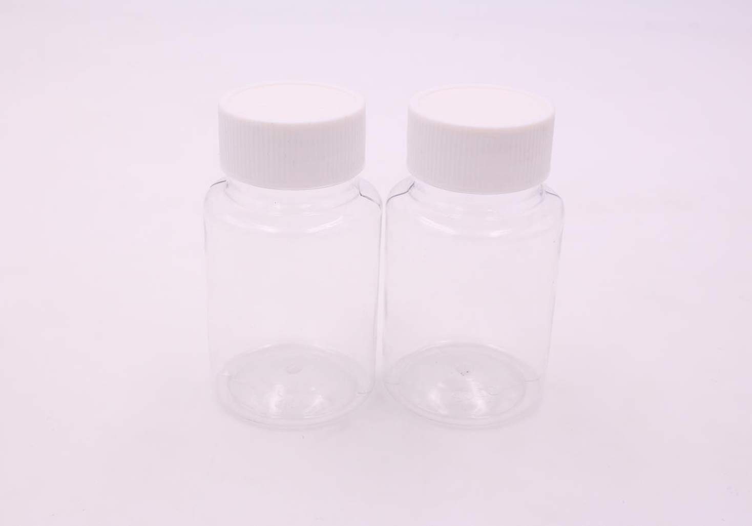 12PCS Clear Empty Portable Thicken Plastic Bottles Case with White Screw Cap Holder Storage Container for Liquid Solid Powder (50ml)