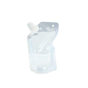 20 pcs transparent spout pouches drink bags plastic squeeze pouches wine flask pouch reusable & concealable juice sauce shampoo liquor packaging bags (250 ml, stcb-250)(4.33x6.89+1.18 in)