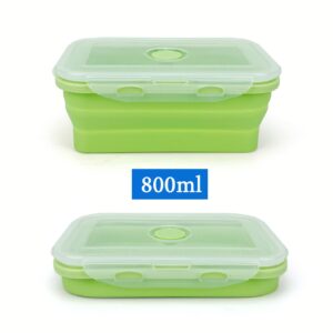 Lunbengo 4Pack Collapsible Reusable Lunch Containers, 350ml-500ml-800ml-1200ml, Silicone Food Storage Containers with Lids, Food Grade, Space Saving, Leak-proof Camping Travel Food Containers