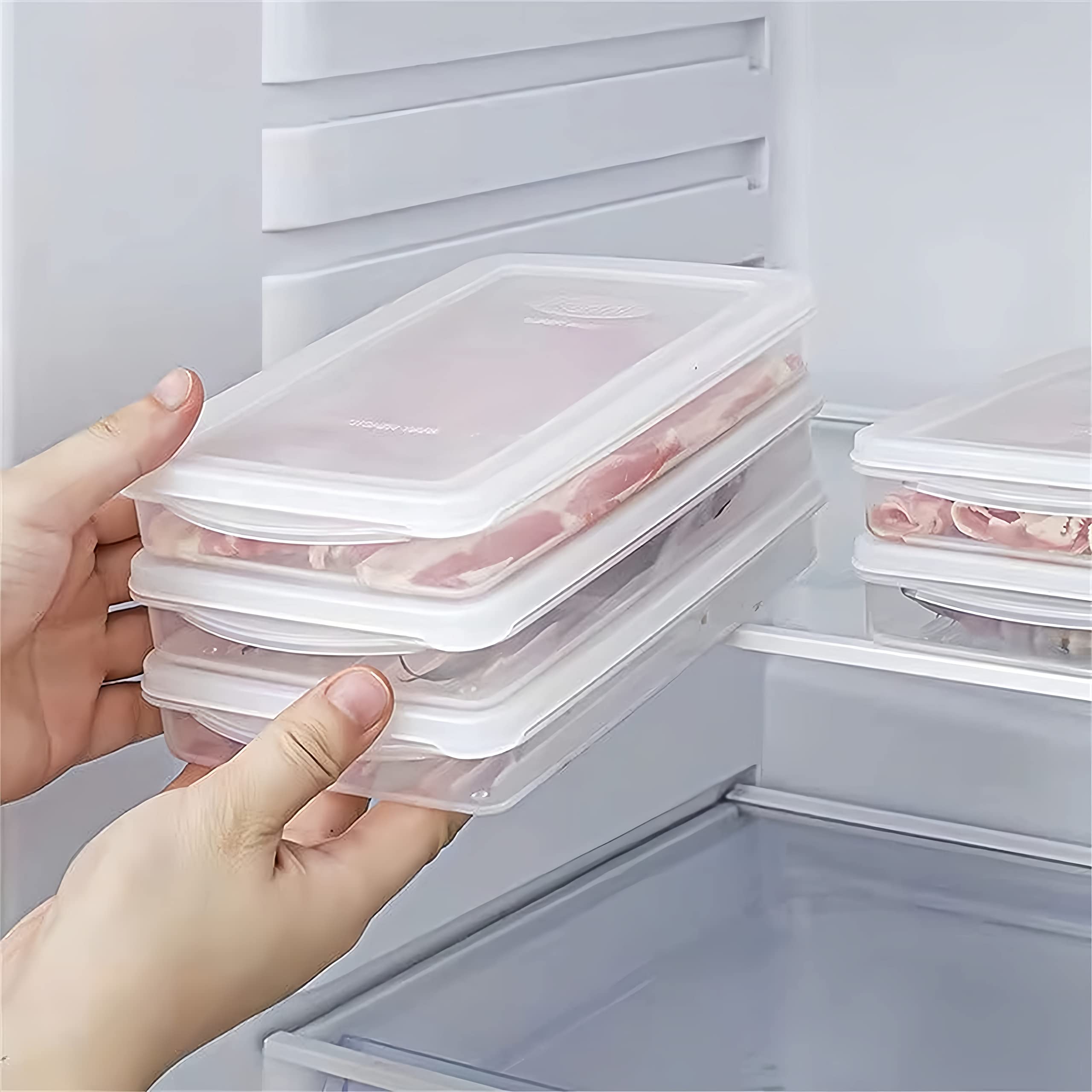 wulikanhua 2 Pack-Plastic Bacon Storage Containers with lids airtight Cold Cuts Cheese Deli Meat Saver Food Storage Container for Refrigerators,Freezer, Lunch Box Cookie Holder meal prep container