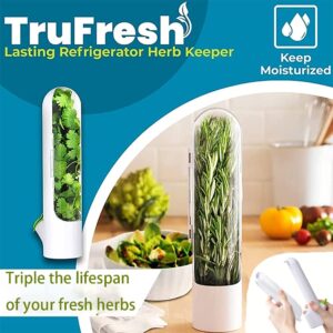 Jfxgjuv Herb Saver Best Keeper for Freshest Produce Lasting Refrigerator Herb Keeper Containers Clear Herb Savor Pod Herb Storage Container for Cilantro Mint Parsley Asparagus (Set of 3) (Jfxgjuv01)
