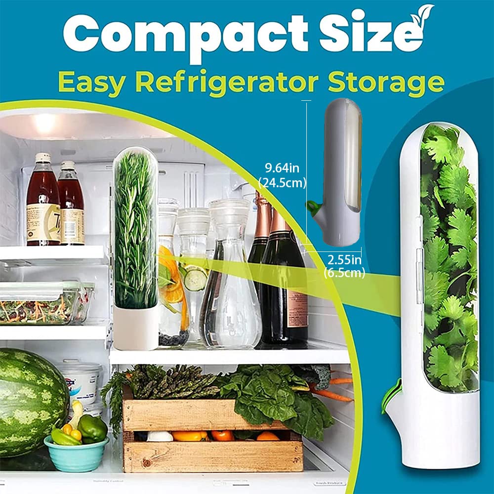 Jfxgjuv Herb Saver Best Keeper for Freshest Produce Lasting Refrigerator Herb Keeper Containers Clear Herb Savor Pod Herb Storage Container for Cilantro Mint Parsley Asparagus (Set of 3) (Jfxgjuv01)