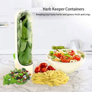 Jfxgjuv Herb Saver Best Keeper for Freshest Produce Lasting Refrigerator Herb Keeper Containers Clear Herb Savor Pod Herb Storage Container for Cilantro Mint Parsley Asparagus (Set of 3) (Jfxgjuv01)