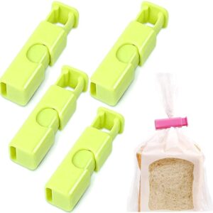 4 Pieces Food Sealing Clips Set, Bread Bag Clips Locking Type Bag Clip Plastic Food Clips Bag Sealing Clips for Snacks Kitchen Clips Freezer Bag Clips Useful and Fashion