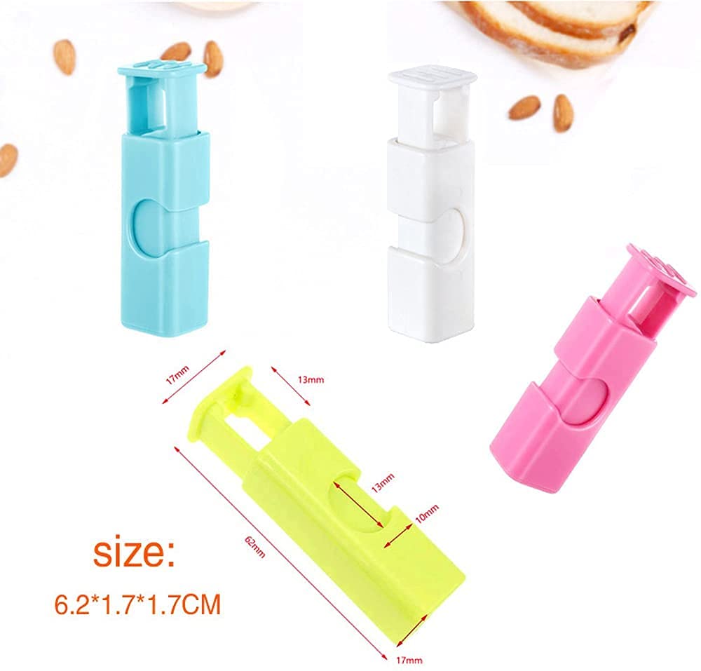 4 Pieces Food Sealing Clips Set, Bread Bag Clips Locking Type Bag Clip Plastic Food Clips Bag Sealing Clips for Snacks Kitchen Clips Freezer Bag Clips Useful and Fashion