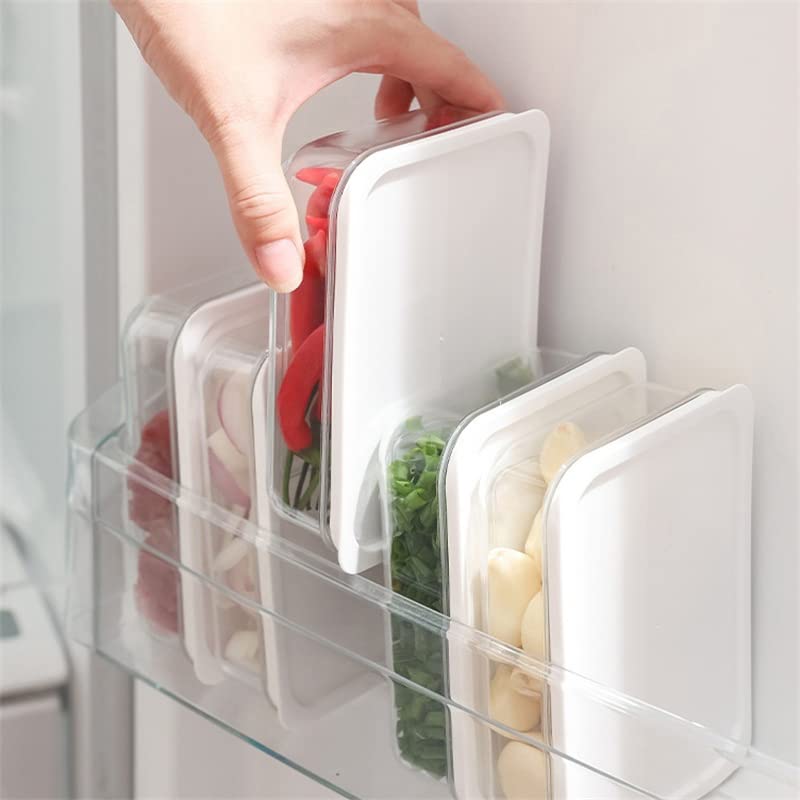 Refrigerator Side Door Organizer Box 6 Pack,Kitchen Divider Organizer Onion Food Grade Fresh Box Storage Box Fresh-Keeping Box for Fridge, Counter, Cabinet Kitchen Organization Food Storage