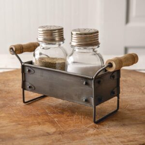 ctw home collection 460275 metal crate salt and pepper caddy