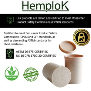 Pop Top Containers by HemploK | 500 Pack of 30 Dram Airtight Storage Containers with Child Resistant Lid | Hemp-Plastic Reusable Waterproof Smell Proof Containers | 7 g [1/4 oz] Pop Top Pill Bottles