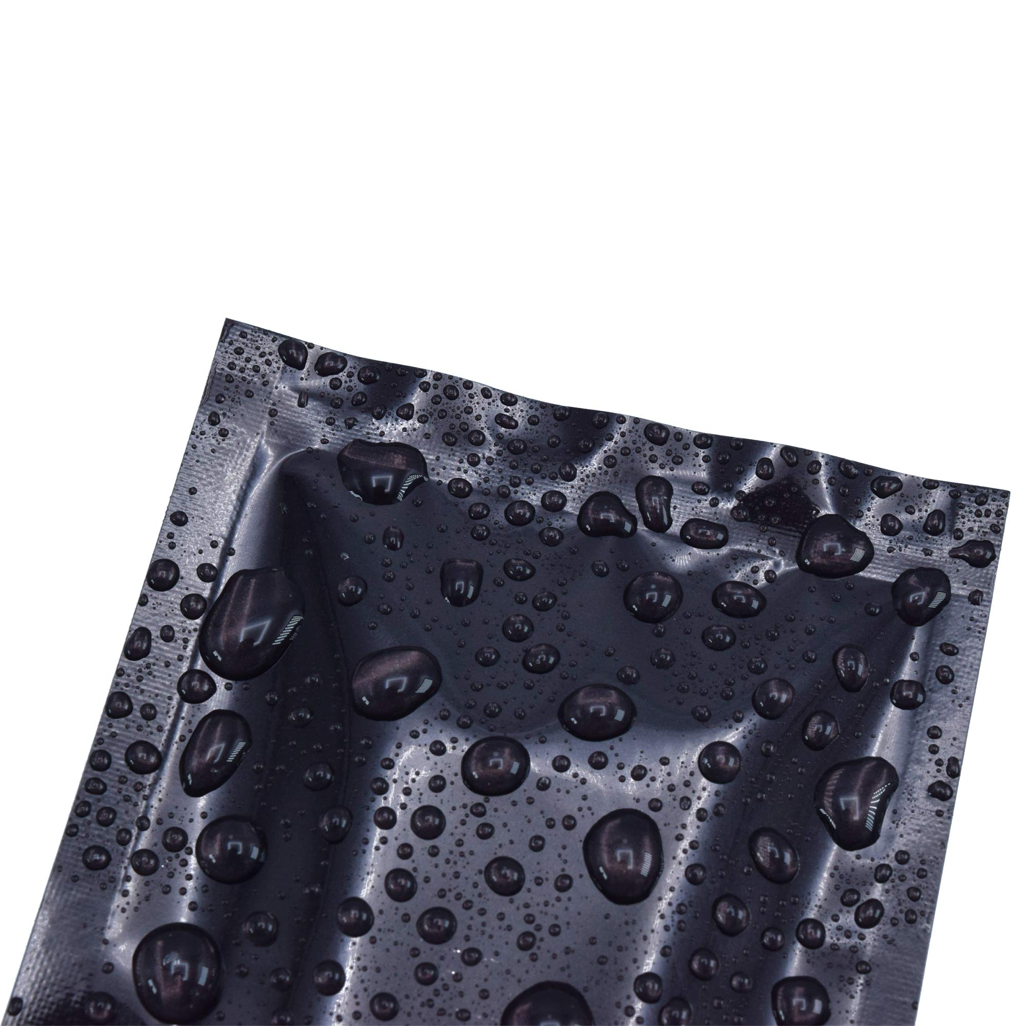 QQ Studio 100 PCS Metallic Mylar Foil Open Top Sealable Bags (7x10cm (2.7x3.9"), 100x Black)