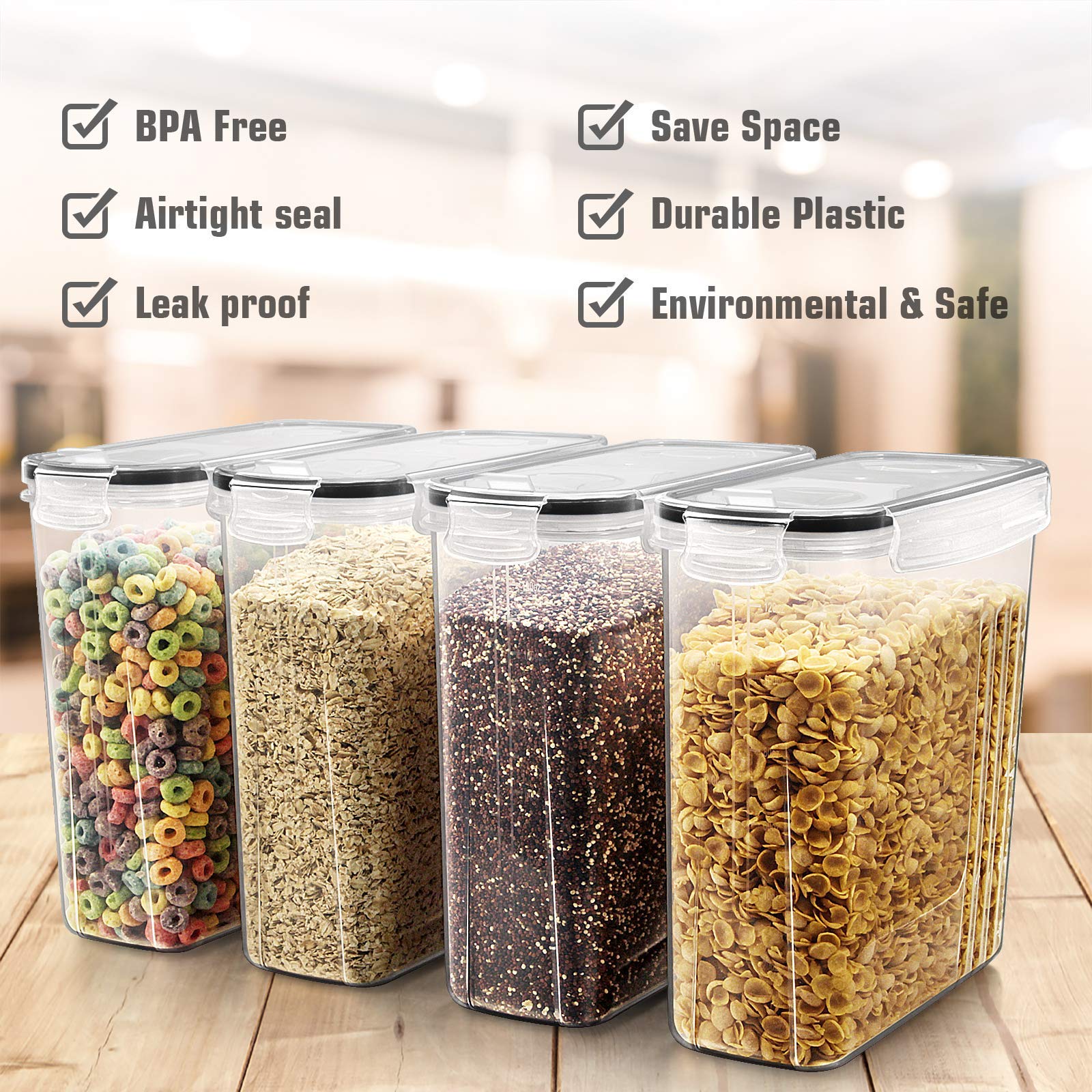 Wildone 8pcs Airtight Storage Containers and 6pcs Cereal Storage Containers