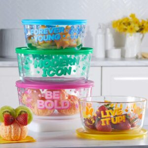 Pyrex Glass 8-piece Decorated Food Storage Set