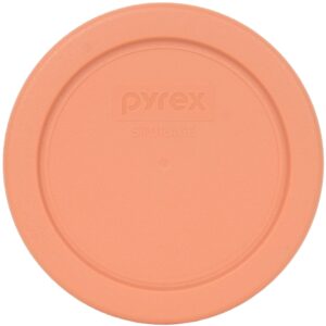 Pyrex (1) 7201-PC Puddle Gray & (1) 7200-PC Berry Red & (1) 7202-PC Bahama Sunset Orange Round Plastic Food Storage Replacement Lids, Made in USA