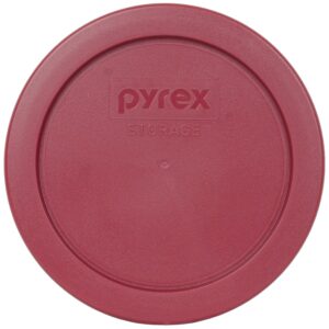 Pyrex (1) 7201-PC Puddle Gray & (1) 7200-PC Berry Red & (1) 7202-PC Bahama Sunset Orange Round Plastic Food Storage Replacement Lids, Made in USA