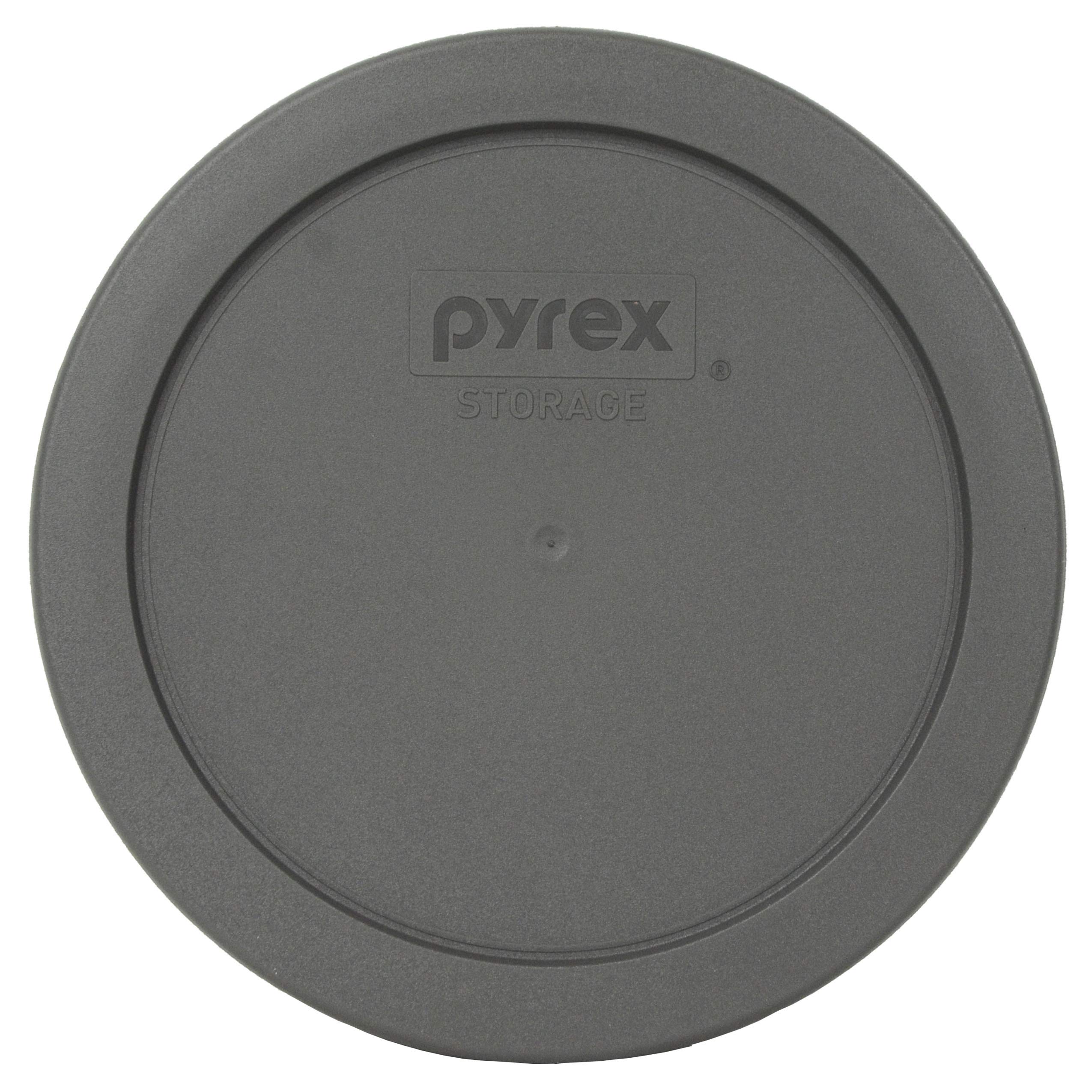 Pyrex (1) 7201-PC Puddle Gray & (1) 7200-PC Berry Red & (1) 7202-PC Bahama Sunset Orange Round Plastic Food Storage Replacement Lids, Made in USA