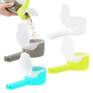 moylie 4 pack bag clips for food food storage sealing clips with pour spouts,food sealing bag clips plastic bag moisture sealing clamp,great for kitchen food storage and organization