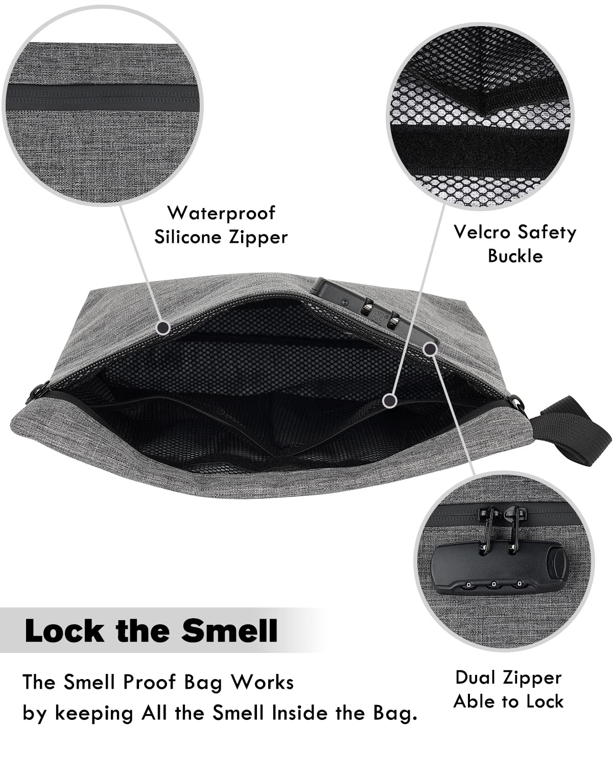 SafeDelux Storage Bag with Combination Lock and Aluminum Storage Jar