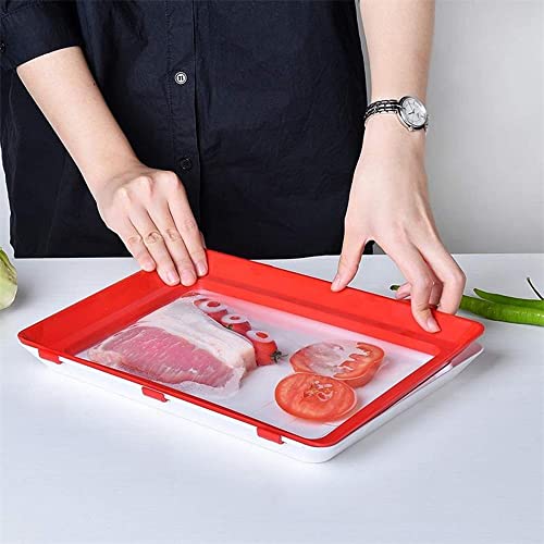 Vacuum Food Container Food Preservation Tray Fresh-keeping Meat Dishes Refrigerator Storage Container Kitchen Storage Tray 2PCS