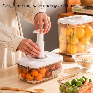 Refrigerator Organizer with Vacuum Food Storage Container Set (2) Free Vacuum Pump