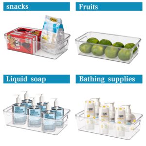 HOMER Set Of 14 Clear Plastic Refrigerator Organizer Bins and Fridge Storage Bins, Fridge Storage Containers, Perfect for Fridge Organizer, Kitchen Storage, and Cabin Organizer