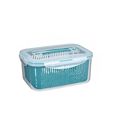 Fruit Storage Containers for Fridge, 5 Sizes, with Drain Basket and Lid, Suitable for Kitchen, Refrigerator Fruit and Vegetable Storage,XL/5800ML