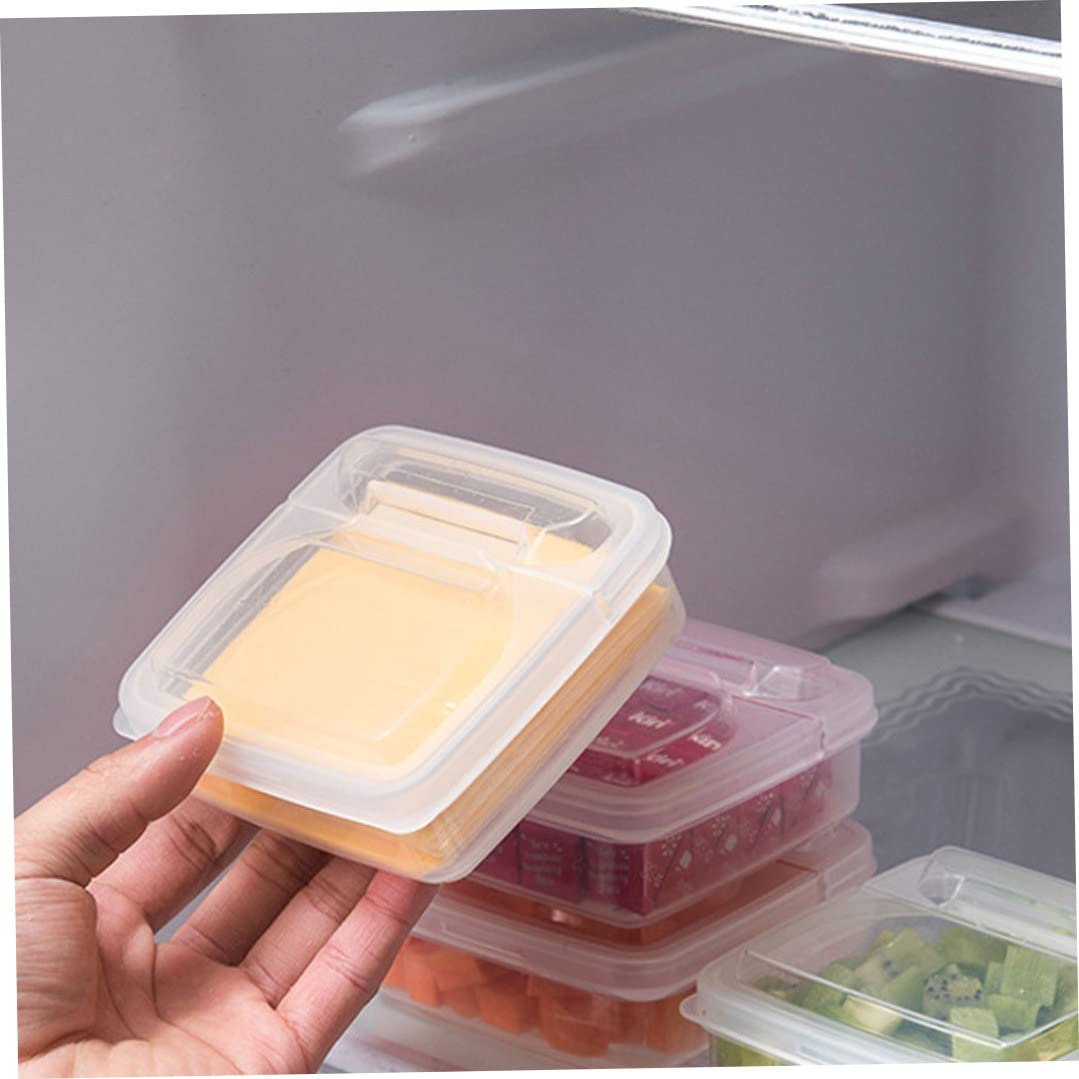 Fridge Cheese Container Butter Food Preservation Box Cheese Slice Box with Flip Lid 2pcs