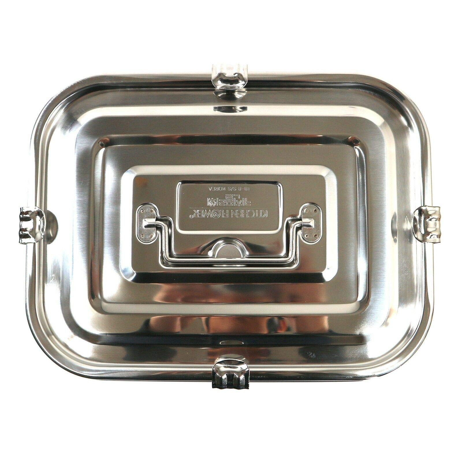 TULGIGS Stainless Steel Rectangular Kimchi Food Storage Container (5L / 168oz / 10.6")