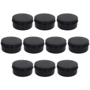 auniwaig 10pcs 5 oz 150ml round aluminum cans tin can screw top metal lid containers diy tins makeup storage box for crafts spices candles candies tea gift(black)