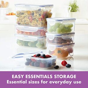 LocknLock Easy Essentials Food Storage lids/Airtight containers, BPA Free, 14 Piece - Rectangle, Clear
