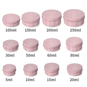 Othmro 12Pcs 1.7oz Metal Round Tins Aluminum Tin Cans Jar Refillable Containers 50ml Tin Cans Tin Bottle Container with Screw Lid for Salve Spices Lip Balm Tea Candies Silver 57×28mm