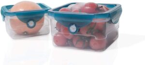 handy gourmet flexi-top reusable containers, bpa free - square, set of 2