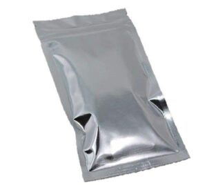 mtp 100x 2.75" x 5"" (7x13cm ) silver & silver aluminium foil reusable zip bag food save flat metallic food save heat resealable pouch (100)