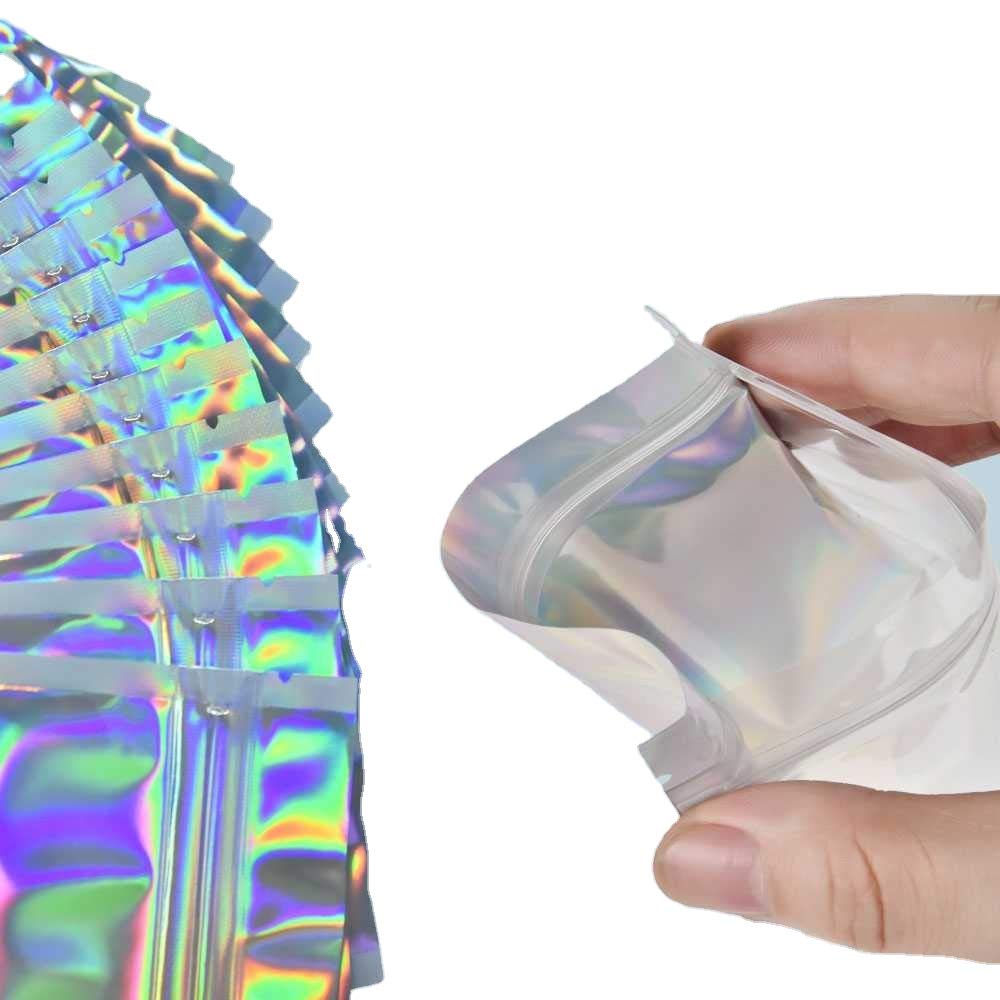 Mylar Bags - 100 Pieces Smell Proof Bags - Ziplock Bags Holographic Rainbow Color - 3x4 Inch Resealable Bags - Mylar Bags for Food Storage - Packaging Bags for Candy and Dried Fruits