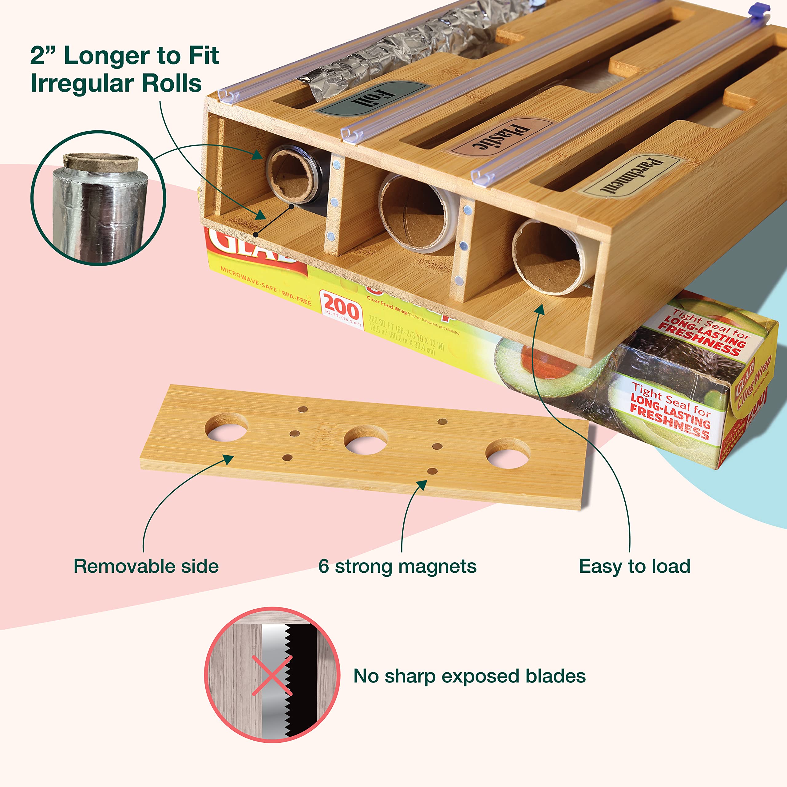 Neat Diva 4 + 3 Bundle includes a 4-in-1 Ziplock Bag Organizer plus a 3-in-1 Foil and Plastic Wrap Organizer, Drawer Organizer Ziplock Bags Foil, Zip Lock Bag Organizer, Ziplock Bag Organizer Drawer