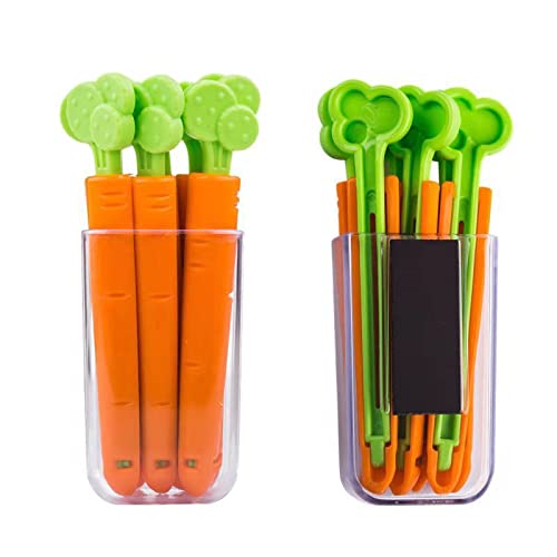 5 PCS Seal Pour Food Storage Bag Clip, Plastic Carrot Chip Food Clips, Kitchen Snack Clips.