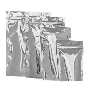 mylar bags for food storage, 20 pieces aluminum sealable ziplock bag, good for food, beans, grain, airtight sealing mylar bag 4 sizes aluminum foil bags, (4x6 5x8 6x9 7x10)