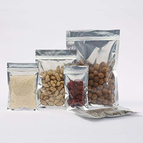 Mylar bags for food storage, 20 Pieces Aluminum sealable ziplock bag, Good for Food, Beans, Grain, Airtight sealing mylar bag 4 sizes aluminum foil bags, (4x6 5x8 6x9 7x10)