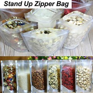 Mylar bags for food storage, 20 Pieces Aluminum sealable ziplock bag, Good for Food, Beans, Grain, Airtight sealing mylar bag 4 sizes aluminum foil bags, (4x6 5x8 6x9 7x10)