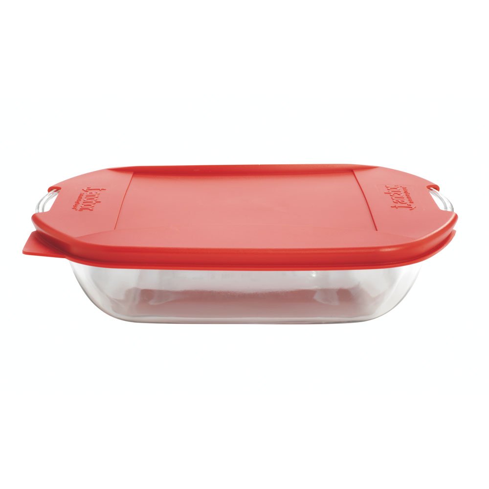 Anchor Hocking TrueFit Cake Dish with Cherry Lid, 8", Clear